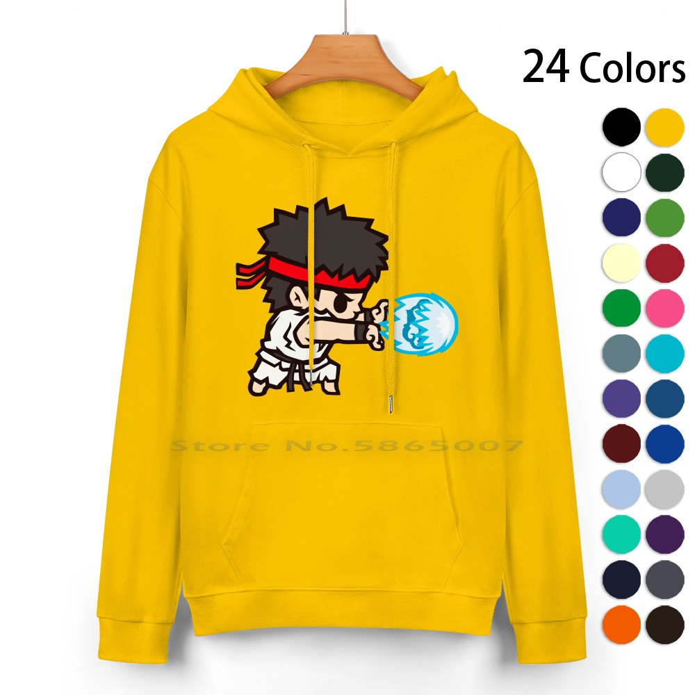 Arcade Vegas - เสื้อสเวตเตอร์มีฮู้ด hadoken ผ้าฝ้ายแท้24สี Ryu Li akums