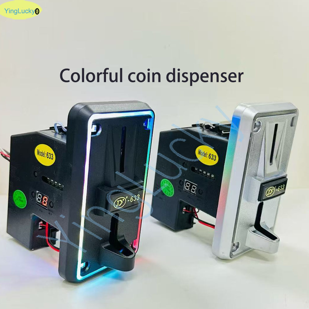 Arcade Vending & Laundry - ตัวรับเหรียญแบบหลายชนิดพร้อมไฟ LED สีสันสดใส รองรับเหรียญยูโร เหรียญเปโซ และบัตรเครดิต