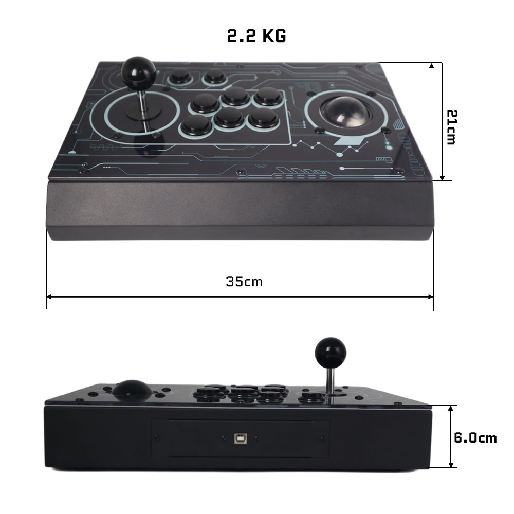 Trackball Controller Arcade - ไฟท์บ็อกซ์ R10 จอยสติ๊กเกมต่อสู้พร้อมแทร็กบอล คอนโทรลเลอร์เกมย้อนยุคสำหรับพีซี/PS3
