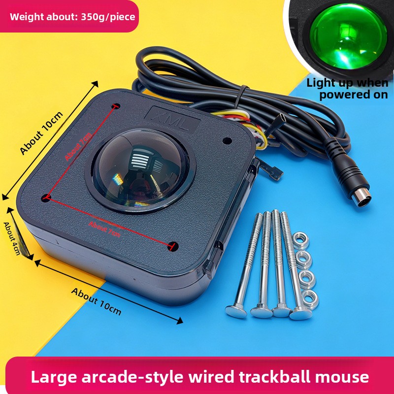 Trackball Controller Arcade - อุปกรณ์เสริมเกมอาร์เคด แทร็กบอลเมาส์ จอยสติ๊กควบคุมทิศทางแบบลูกบอลโปร่งใส