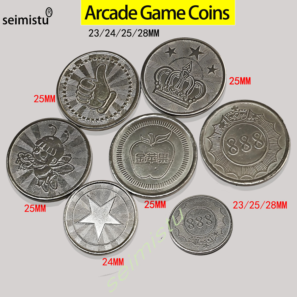 Arcade Vending Machine - เหรียญสแตนเลส 100 ชิ้น ขนาด 23/24/25 มม.